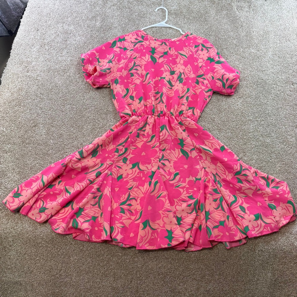 Haptics by‎ Holly Harper Womens Pink Floral Dress Summer Vacation Resort Party